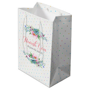 Sac Cadeau Moyen Cadre de réservoir de bouquet floral coloré, conce