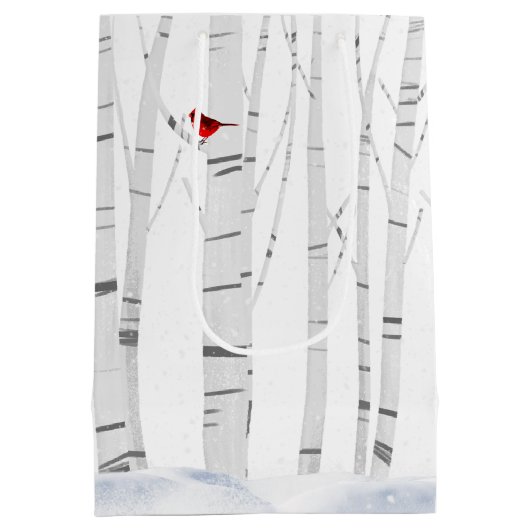 Sac Cadeau Moyen Cadre irlandais de Noël avec bouleaux (Dos)