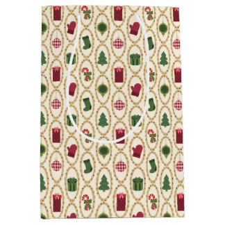 Sac Cadeau Moyen Cadres de Noël Vintage