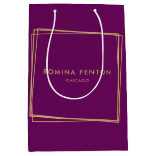 Sac Cadeau Moyen Cadres en feuille d'or abstraits modernes et profe