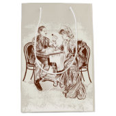 Sac Cadeau Moyen café et amour (Devant)