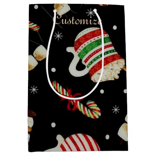 Sac Cadeau Moyen Café Latte Christmas Café (Devant)