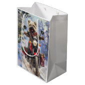 Sac Cadeau Moyen Cairn Terrier Chien équitation Moto Noël (Dos Angle)