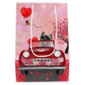 Sac Cadeau Moyen Cairn Terrier voiture avec coeur Valentine's (Dos)