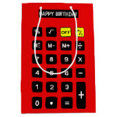Sac Cadeau Moyen Calculateur d'anniversaire rouge (Devant)