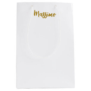 Sac Cadeau Moyen Calligraphie Professionnel Élégant Couleur Or