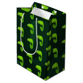 Sac Cadeau Moyen Caméléon vert mignon (Dos Angle)