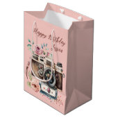 Sac Cadeau Moyen Caméra vintage avec photo (Devant Angle)