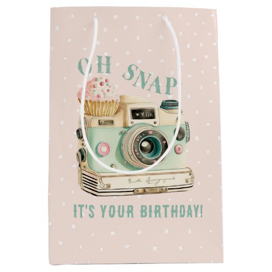 Sac Cadeau Moyen Caméra vintage | Oh, Snap ! (Devant)