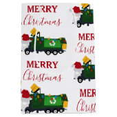 Sac Cadeau Moyen Camion de recyclage de Noël (Devant)