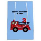 Sac Cadeau Moyen Camion d'incendie rouge photo d'anniversaire de l' (Dos)