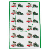 Sac Cadeau Moyen camion festif et camper Noël rouge et vert (Devant)