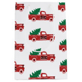 Sac Cadeau Moyen Camion rouge et arbre (Devant)