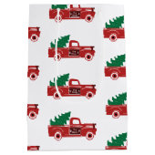 Sac Cadeau Moyen Camion rouge et arbre (Dos)