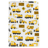 Sac Cadeau Moyen Camions et panneaux de construction Motif blanc (Devant)