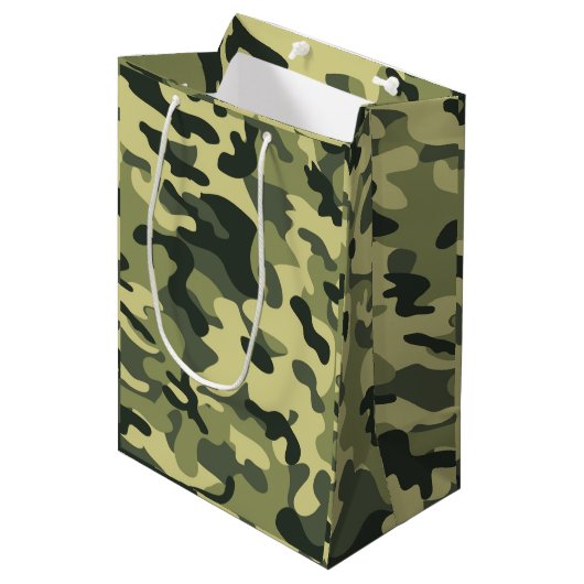 Sac Cadeau Moyen Camo vert (Devant Angle)