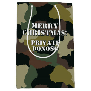 Sac Cadeau Moyen Camouflage Brown vert sur mesure Joyeux Noël