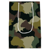 Sac Cadeau Moyen Camouflage Brown vert sur mesure Joyeux Noël (Dos)