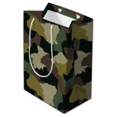 Sac Cadeau Moyen Camouflage Brown vert sur mesure Joyeux Noël (Dos Angle)
