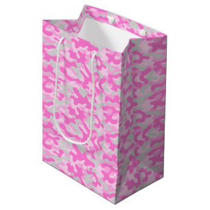 Sac Cadeau Moyen Camouflage rose