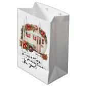 Sac Cadeau Moyen Camping Camping à thème de Noël (Devant Angle)