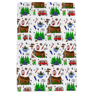 Sac Cadeau Moyen Camping ou Midwest Theme Anniversaire
