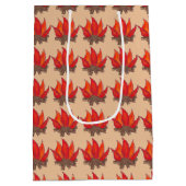 Sac Cadeau Moyen Camping Red Orange Campfire Camp d'été (Dos)