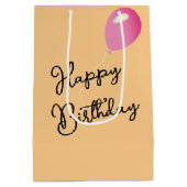 Sac Cadeau Moyen Canard d'anniversaire en fourrure rose (Dos)