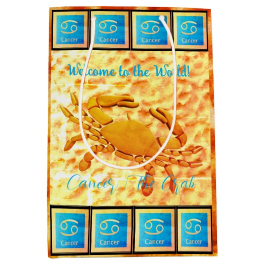 Sac Cadeau Moyen Cancer - Le crabe (22 juin - 22 juillet) Bébé (Devant)