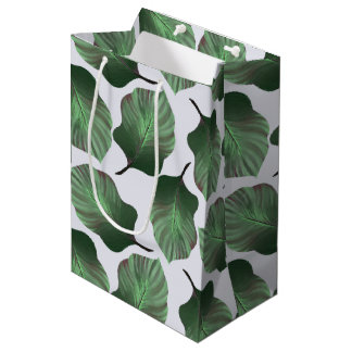 Sac Cadeau Moyen Canna Tropicanna Feuilles tropicaux, Vert