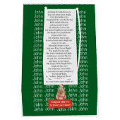 Sac Cadeau Moyen CAPYBARA green XMAS NAME EDITABLE  (Dos)