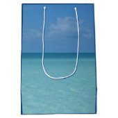 Sac Cadeau Moyen Caraïbes Horizon Tropical Turquoise Bleu (Dos)
