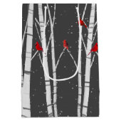 Sac Cadeau Moyen Cardinaux rouges dans le bouleau (Dos)