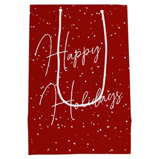 Sac Cadeau Moyen Cardinaux rouges de Noël dans les flocons de neige (Dos)