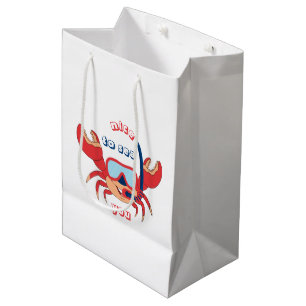 Sac Cadeau Moyen Caricature Cuisine De Crabe Snorkel Agréable Pour