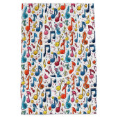 Sac Cadeau Moyen Caricature d'anniversaire Notes musicales (Dos)