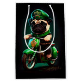Sac Cadeau Moyen Carlin Chien Conduite Vélo St. Patrick's Day (Devant)