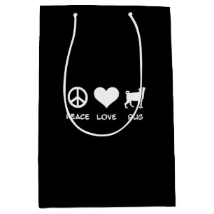 Sac Cadeau Moyen Carlin d'amour pour la paix Cadeau Amoureux de l