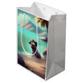 Sac Cadeau Moyen Carlin profitant de la peinture sur plage (Dos Angle)