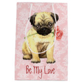 Sac Cadeau Moyen Carlin rose de Valentine (Dos)