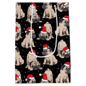 Sac Cadeau Moyen Carlins en Santa Hats Motif de Noël (Dos)