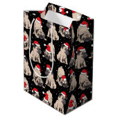 Sac Cadeau Moyen Carlins en Santa Hats Motif de Noël (Dos Angle)