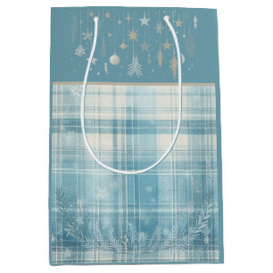 Sac Cadeau Moyen Carreaux bleus