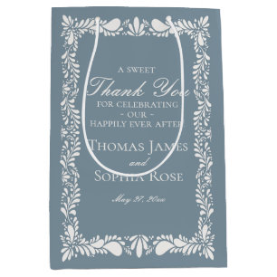 Sac Cadeau Moyen Carrelage bleu Dusty Talavera Fiesta Mariage Faveu