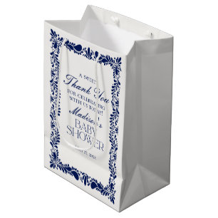 Sac Cadeau Moyen Carrelage bleu Talavera Fiesta Baby shower Faveurs