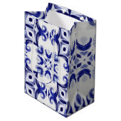 Sac Cadeau Moyen Carrelage méditerranéen, majolica, Sicilienne, (Devant Angle)