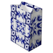 Sac Cadeau Moyen Carrelage méditerranéen, majolica, Sicilienne, (Dos Angle)