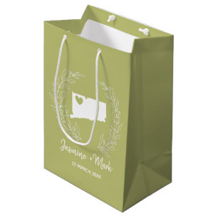 Sac Cadeau Moyen Carte Connecticut destination mariage faveurs     