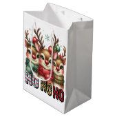 Sac Cadeau Moyen Carte de Noël Ho Ho (Devant Angle)