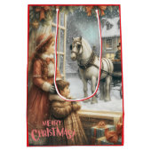 Sac Cadeau Moyen Carte de Noël rustique victorienne (Dos)